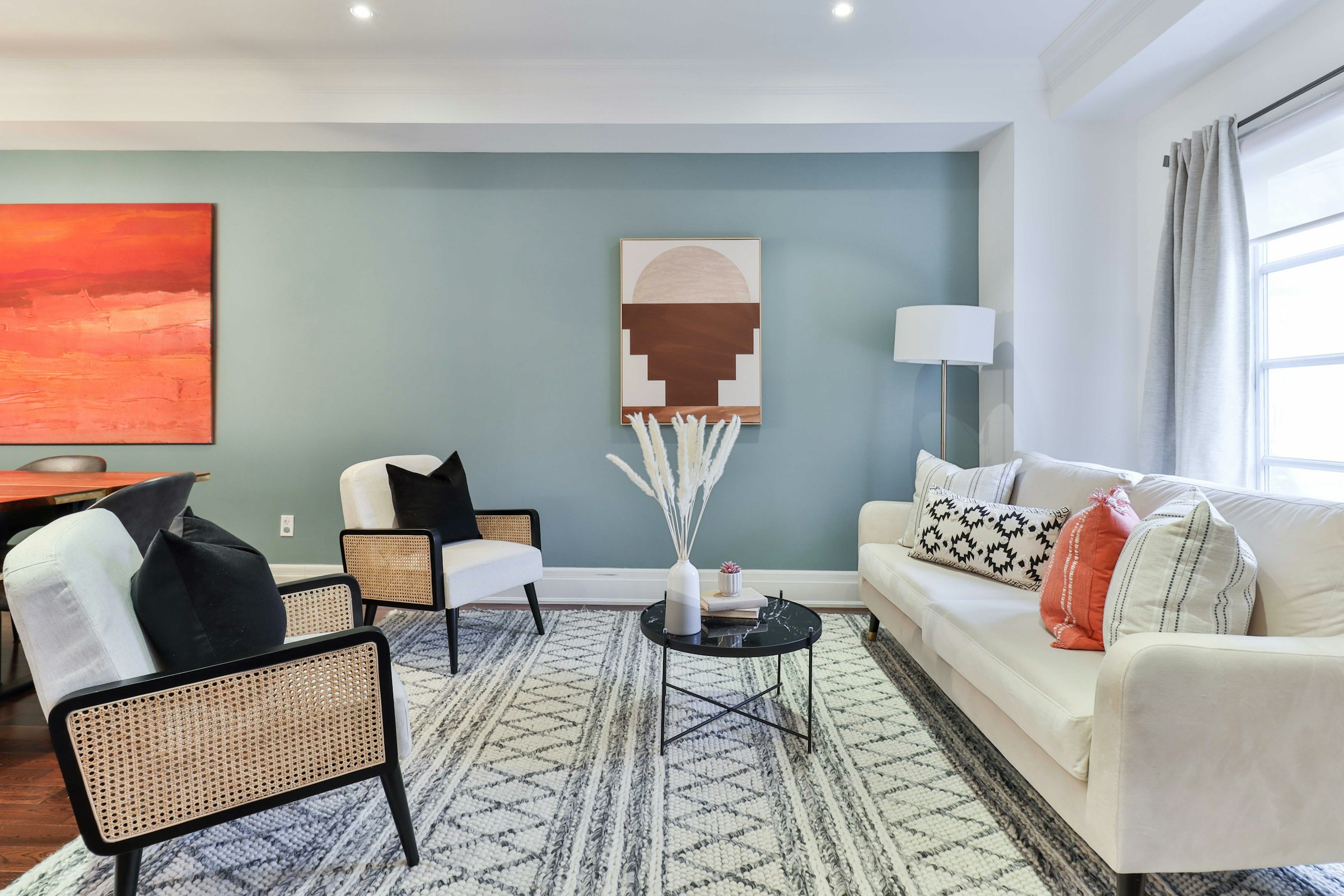 Beautifully painted modern living room in Edmonton